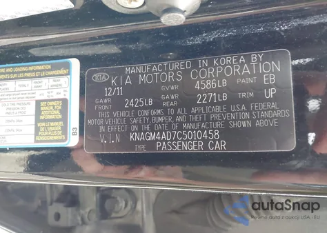 2012 Kia Optima Hybrid Ex from USA, damaged, VIN KNAGM4AD7C5010458